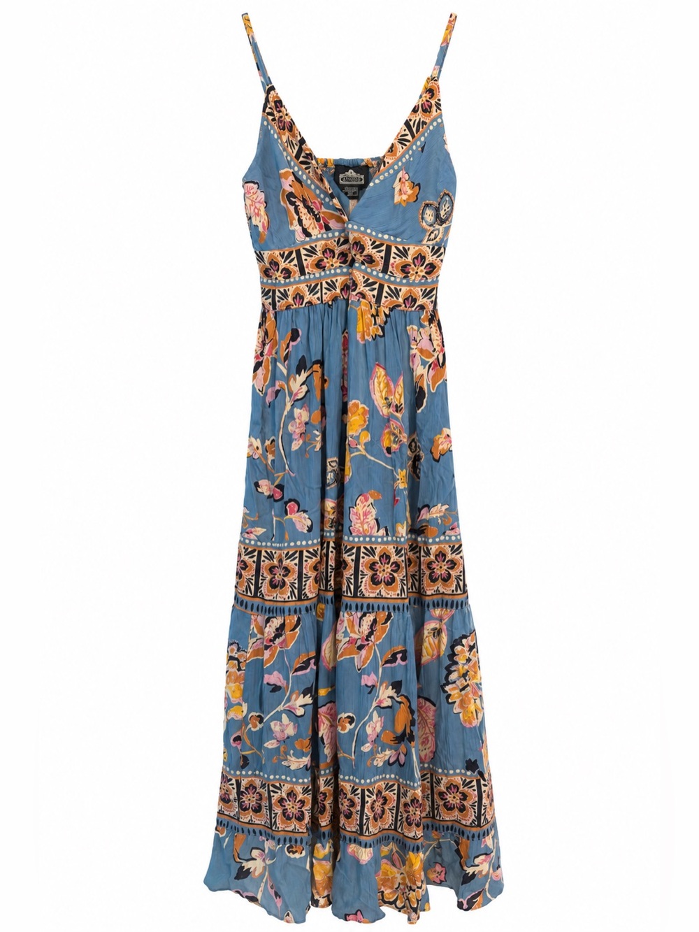 Angie Blue Floral Boho Maxi Skirt